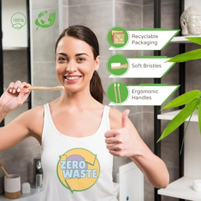 Bamboo Toothbrush & Travel Case Set – Eco-Friendly Oral Care with Soft Bristles – Sustainable & Portable Dental Hygiene Kit2 Pack (6)