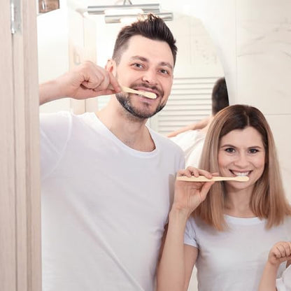 Vesici 400 Pcs Bamboo Toothbrushes Bulk, Black, White