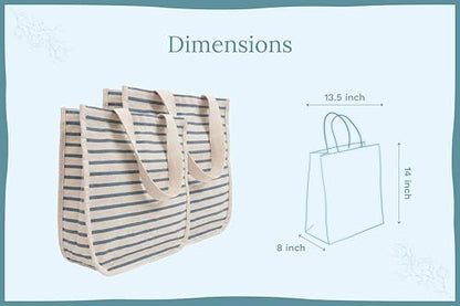 Best Canvas Grocery Shopping Bags - Cloth Grocery Tote Bags - Reusable Cotton Grocery Tote Bags with Bottle Sleeves