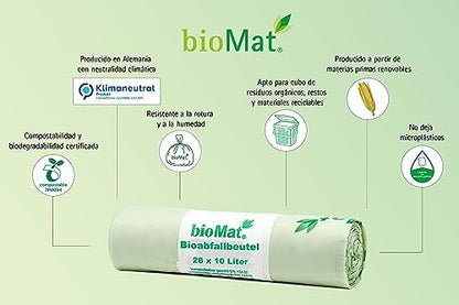 bioMat 2.6 Gallon Compostable Food Scrap Bags, 50 Count