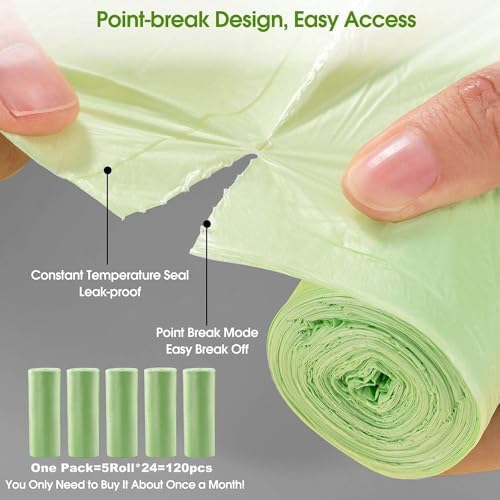 Small Trash Bags 1.2 Gallon - 120 Count Compost Bags