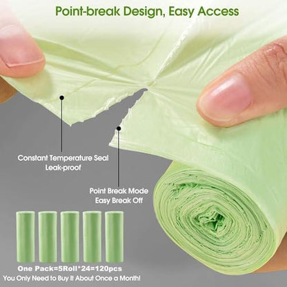 Small Trash Bags 1.2 Gallon - 120 Count Compost Bags