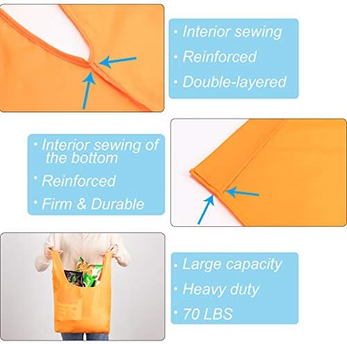 Large Reusable Bags Shopping Washable Foldable 6 Pack Grocery Bags Heavy Duty Lightweight Folding Gift Tote Bag Durable Polyester Color