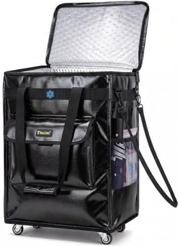 BALEINE Reusable Grocery Bag on Wheels, Foldable Rolling Tote Bag