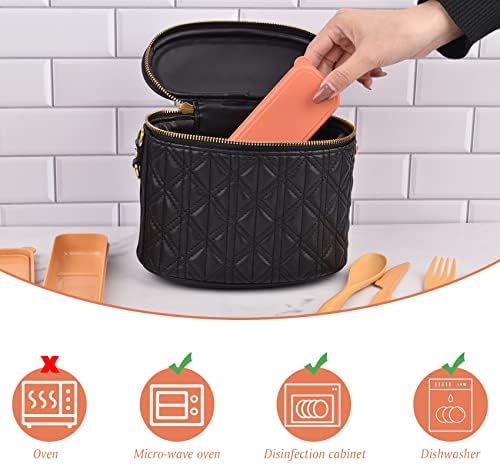 Zoyiancy 2 Sets Reusable Utensil Set with Case, Yellow Orange Cutlery Set