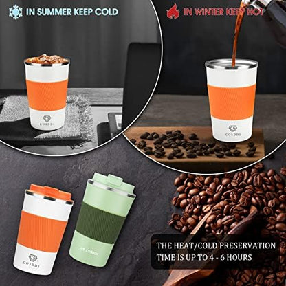 CS COSDDI 12 oz Coffee mug - Stainless Steel Coffee Cup with Leakproof Lid