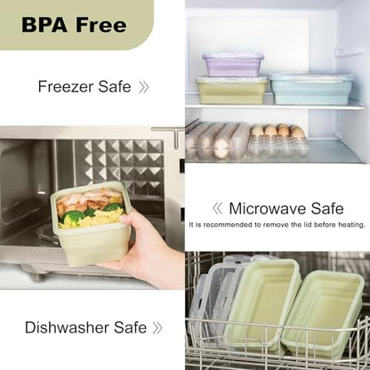 Extra Large Collapsible Silicone Food Storage Containers with Lid, 68oz