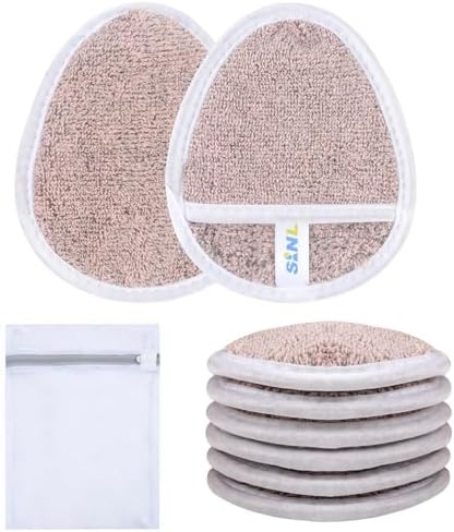 SINLAND Reusable Makeup Remover Pads Brown 6 Pack
