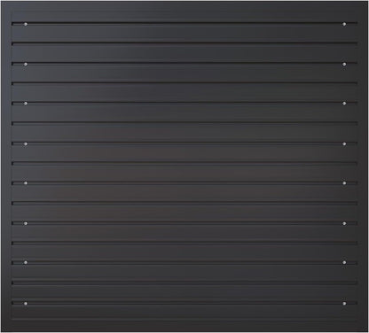 NeatiEase Slatwall Panel Wall Storage Systems, 4 x 4ft Slat Wall Paneling Garage Wall Organizer, Heavy Duty Wall Mounted PVC Wall Rack (Black)