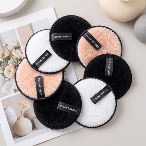6 Pcs Double-Sided Facial Cleansing Pads Reusable Makeup Remover Pads