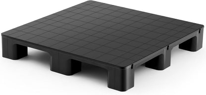 1 Pcs Plastic Pallet for Basement Storage Easy Stack Lightweight Floor Pallet Display Flooring Room Supermarket Christmas, Support up to 2000 Lbs (31.5'' L X 31'' W X 4.7'' H,Black)