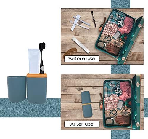 Travel Toothbrush Cup Case, Toothbrush Travel Container Portable Travel Toothbrush Holder Toothpaste Storage for School Camping Business Trip Bathroom
