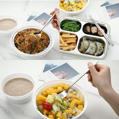 DEVICO Travel Utensils with Case, 4Pcs Korean Chopsticks Fork and Spoon Set