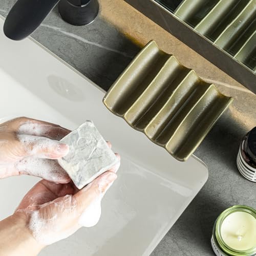 Bar Soap Holder, Ceramic Soap Dish for Shower, Bathroom Soap Saver