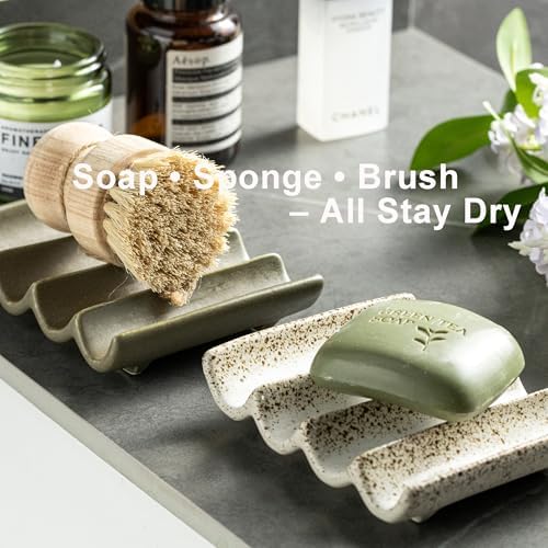 Soap Dish for Shower, Self Draining Bar Soap Holder for Shower