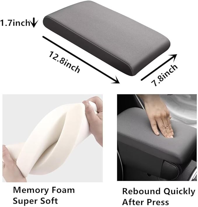 Car Center Console Cover,Universal Memory Foam Car Armrest Pad,Car Interior Accessory for Women Men,Armrest Cover Protector for Cars,Vehicles,SUV Black