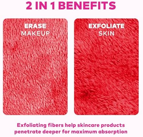 The Original MakeUp Eraser 7-Day Set, Erase All Makeup With Just Water, Including Waterproof Mascara, Eyeliner, Foundation, Lipstick, Sunscreen, and More! Strawberry Fields, 7ct.