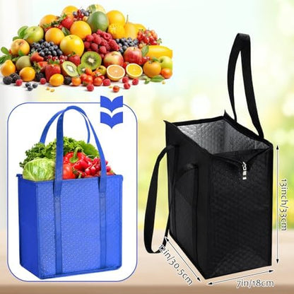 Paterr 4 Pcs Insulated Grocery Bags Reusable, with Zipper