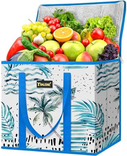 BALEINE 1PK Insulated Reusable Grocery Bag, Heavy Duty Shopping Tote