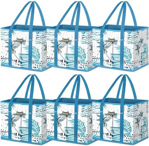 BALEINE 6PK Reusable Grocery Bags, Heavy Duty Shopping Tote Bag