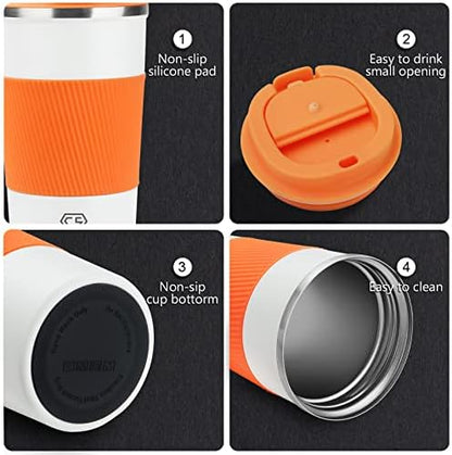 CS COSDDI 12 oz Coffee mug - Stainless Steel Coffee Cup with Leakproof Lid