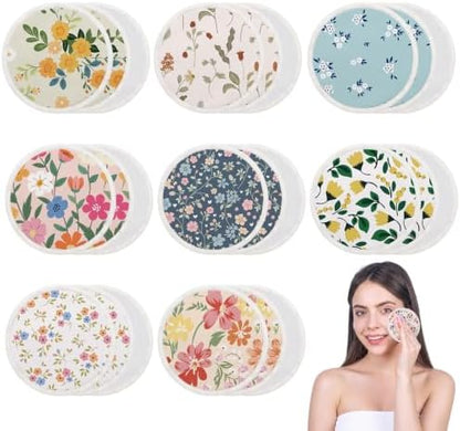 Fanfanwin 24 Pcs Reusable Makeup Remover Pads 4" Microfiber Makeup Cloths