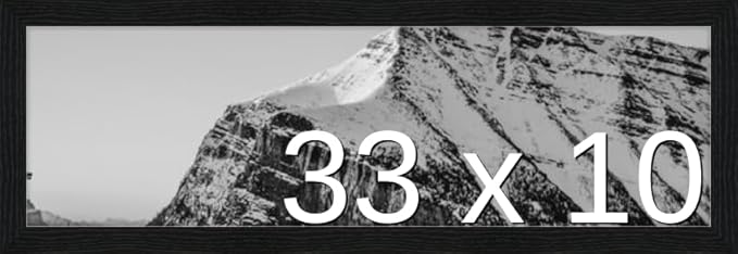 Frame It Easy 33 x 10 Black Grain Wood Frame