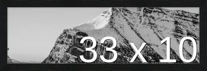 Frame It Easy 33 x 10 Black Grain Wood Frame