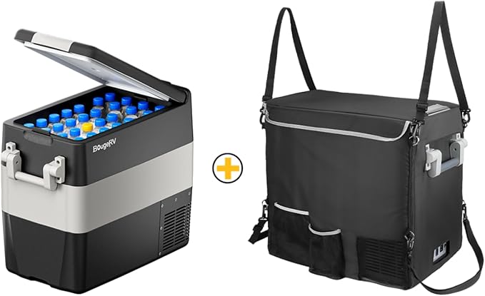 BougeRV 12V Portable Refrigerator 53 Quart Car Freezer Fridge Electric