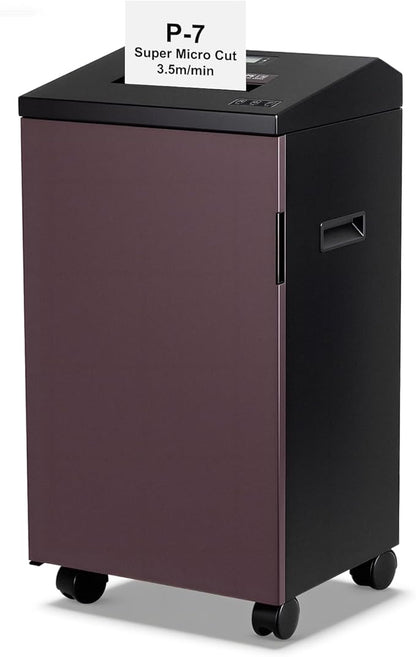 P-7 High Security Paper Shredder Heavy Duty, 5-Sheet Super Micro Cut, 11.9