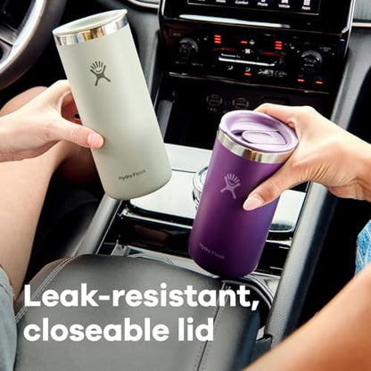 Hydro Flask Travel Coffee Cup – Insulated Stainless Steel, Non-Spill, Leak Resistant to-Go Tumbler 16 Oz Trillium Pink