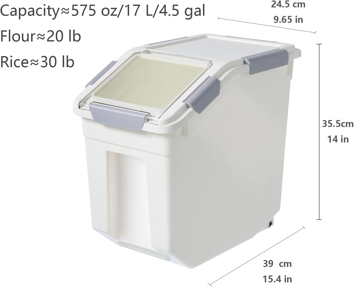 CITY BABY 2 Pack Airtight Flour Storage Container With Scoop,Dry Food, Sugar, Baking Supplies,Rice Container Set -BPA Free- Pet Food Storage Container,Dog Cat Birds Food Bin(20 lb)