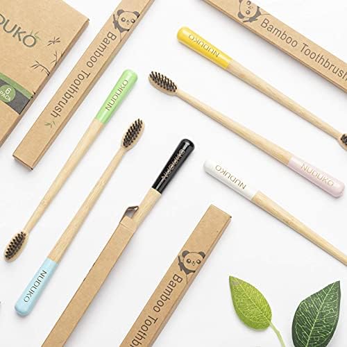 Bamboo Toothbrushes 6 Pack, Soft Bristle Toothbrush Charcoal Toothbrush