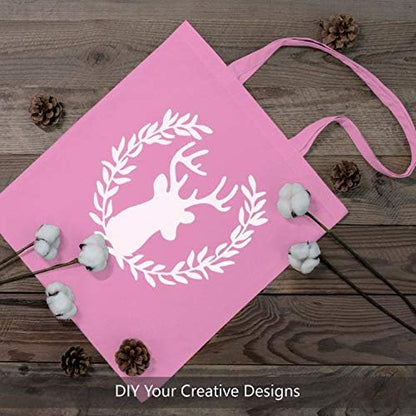 TOPDesign 12-Pack Economical 16"x15" Baby Pink Cotton Tote Bag, Lightweight Medium Reusable Grocery Shopping Cloth Bags, Suitable for DIY, Advertising, Promotion, Gift, Activity