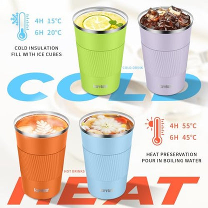 KETIEE Travel Coffee Mug 12oz: Insulated Coffee Cup with Leakproof Lid