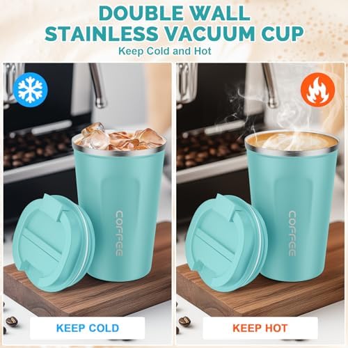 CS COSDDI 12 oz Coffee mug - Stainless Steel Coffee Cup with Leakproof Lid