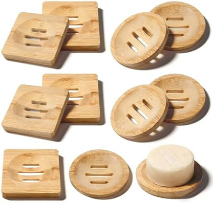 20Pcs Bamboo Soap Dishe 3 Inch Wooden Soap Tray Soap Holder Bar Soap Holder