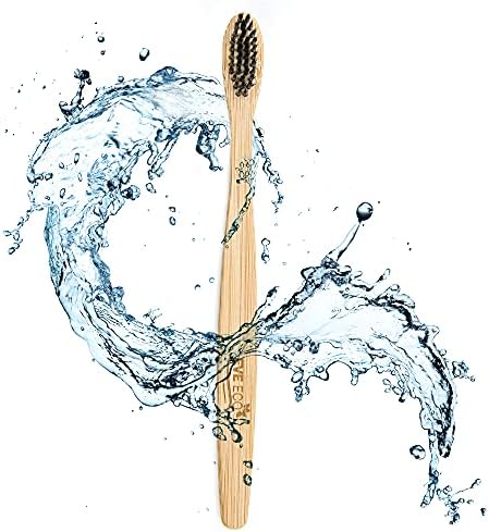 12 Count I Bamboo Toothbrush I Soft Bristles Best for Sensitive Gums I Charcoal I Vegan I Natural Wood I BPA Fee I Recyclable I Compostable I Biodegradable | Environmentally Friendly