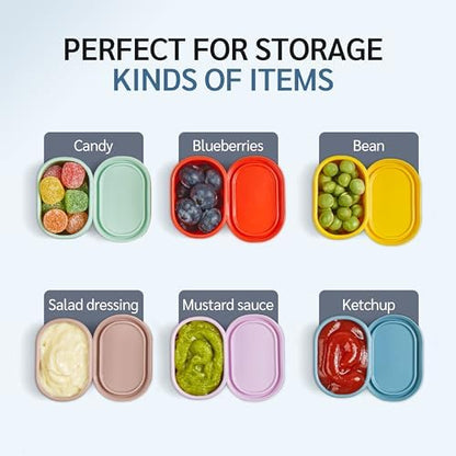 ISSEVE 12Pcs/Set Nesting Silicone Food Storage Containers with Lids