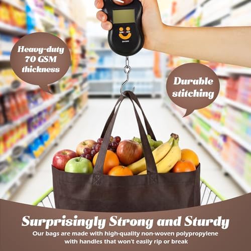 Reginary 100 PCS Non Woven Tote Bags Bulk,Brown