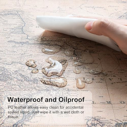QiyI PU Leather Large Mouse Pad, Office Decor, 31.5" x 15.7", World Map