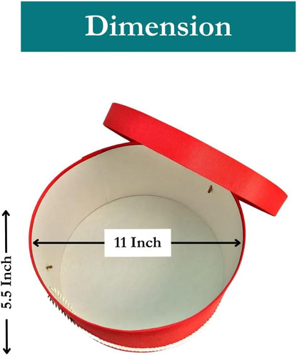 Sarah's Hat Boxes Classic Coral Hat Box – 11" x 5.5" (Dia. x Ht.) Handmade in USA – Odorless Non-Toxic Adhesive, Cording Handle – Premium Storage for Hats & Accessories