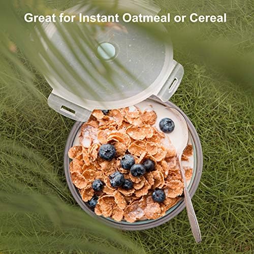 ColorCoral Collapsible Camping Bowl with Lid & Fork Silicone 1200ml 42oz