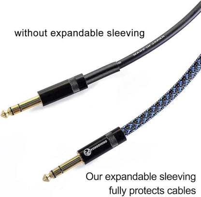 100ft - 1/8 Inch Cable Management Sleeve Protector,Wire Loom PET Expandable Wire Sleeving for Office Computer Home Theater Engine Bay Cord Organizer,Protect Cables from Pet Cat Dog Chewing,BlackBlue