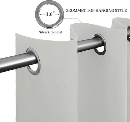 Easy-Going Blackout Curtains for Bedroom, Solid Thermal Insulated Grommet and