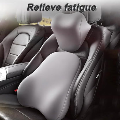 2 PCS Truck Headrest & Lumbar Support Cushion for Mack Granite 2001–2025, Ergonomic Memory Foam Cushion for Back and Neck for Neck Back Pain Relief, Adjustable Straps,A Black