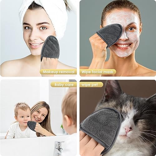 SINLAND Reusable Makeup Remover Pads Grey 6 Pack