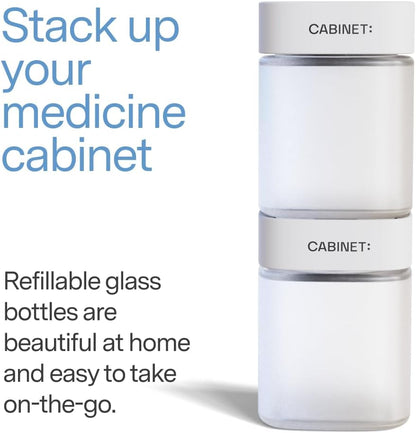 Cabinet: 2 Empty Large Bottles (White RX Caps)
