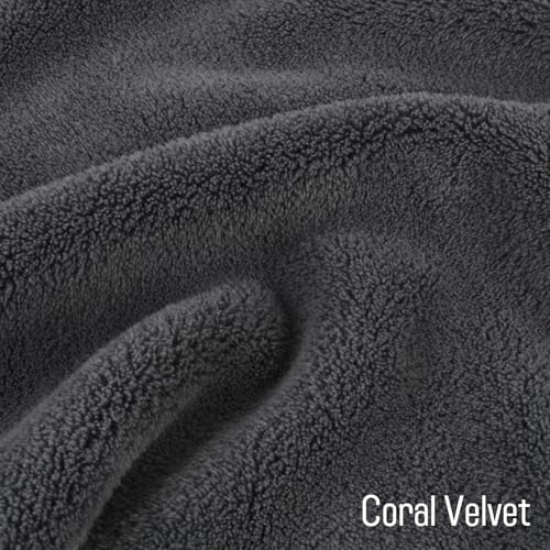 SINLAND Absorbent Coral Velvet Washcloth Ultra Soft Microfiber Face Towels 12 x 12 inch Multi-Purpose Face Cloths for Household and Sport