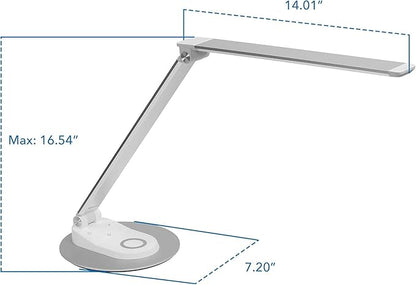 Mount-It! LED Desk Lamp with Wireless Charger and USB-C Charging Port, Dimmable